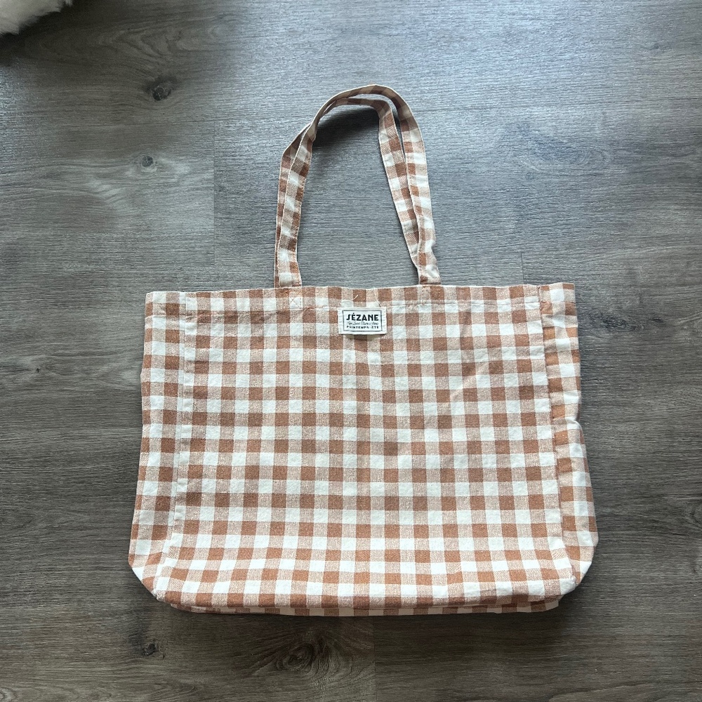 NEW Sezane Gingham Tote